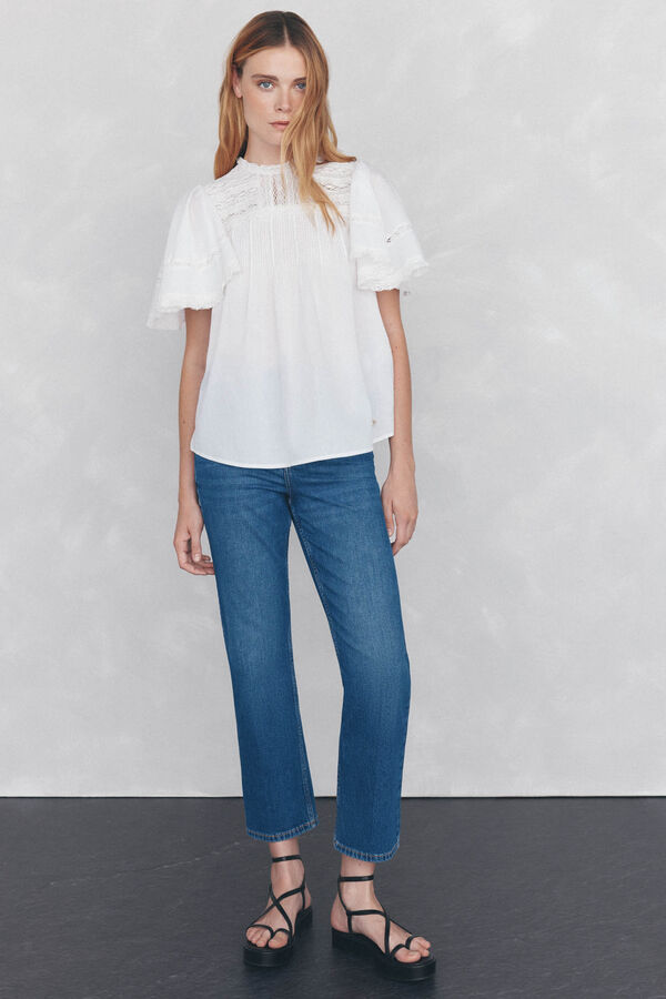 Pedro del Hierro Blusa rom&acirc;ntica Ecru