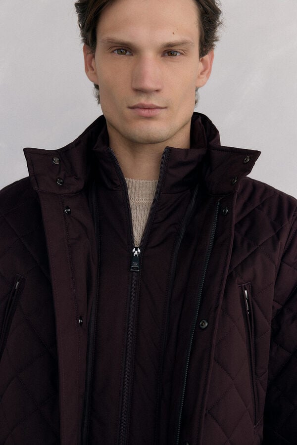 Pedro del Hierro Chaqueta acolchada rombos Burdeos