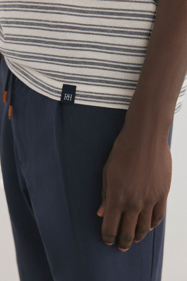 Pedro del Hierro Camiseta estruturada riscas Azul