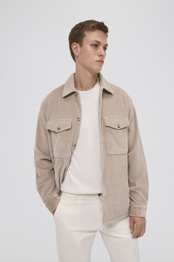 Pedro del Hierro Sobrecamisa pana Beige