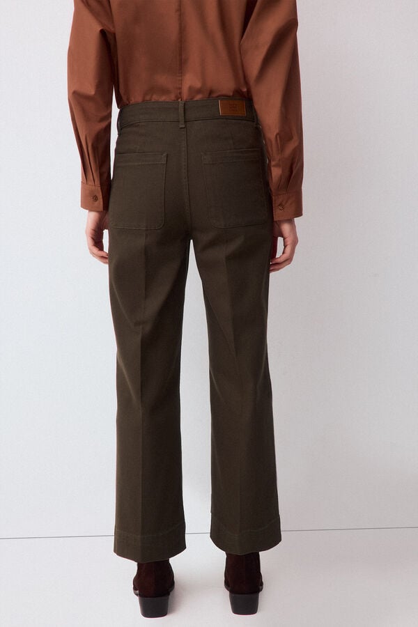 Pedro del Hierro Jeans capri wide leg Verde