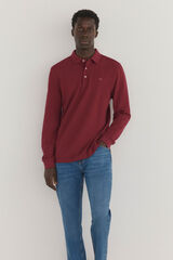 Pedro del Hierro Polo b&aacute;sico manga larga Burdeos