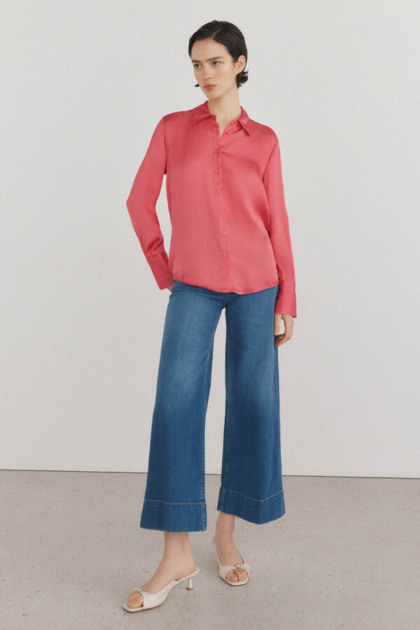 Pedro del Hierro Camisa satinada fluida Coral