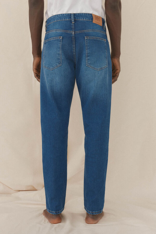 Pedro del Hierro Jeans tapered cropped algod&oacute;n espa&ntilde;ol Azul