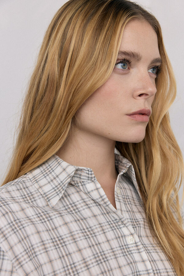 Pedro del Hierro Camisa amplia cuadros Gris