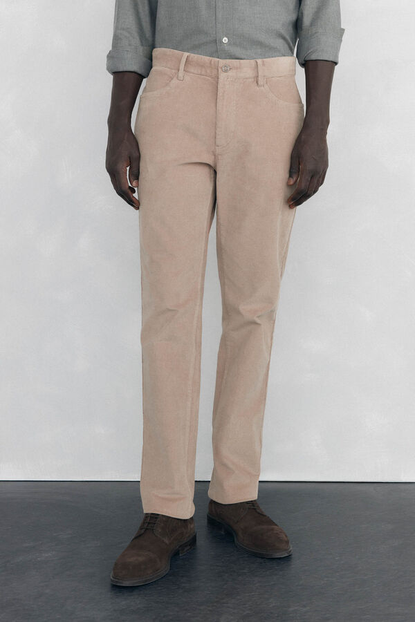 Pedro del Hierro Pantal&oacute;n 5 bolsillos pana slim fit Beige