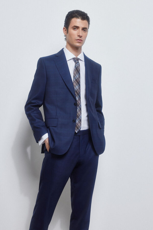 Pedro del Hierro Americana quadrados tailored fit Azul