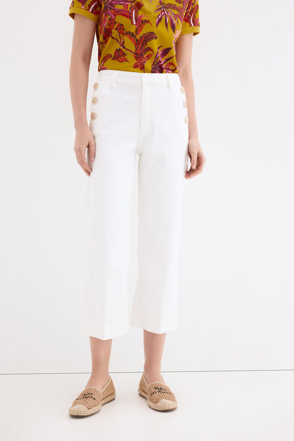 Pedro del Hierro Jeans wide leg capri Crudo