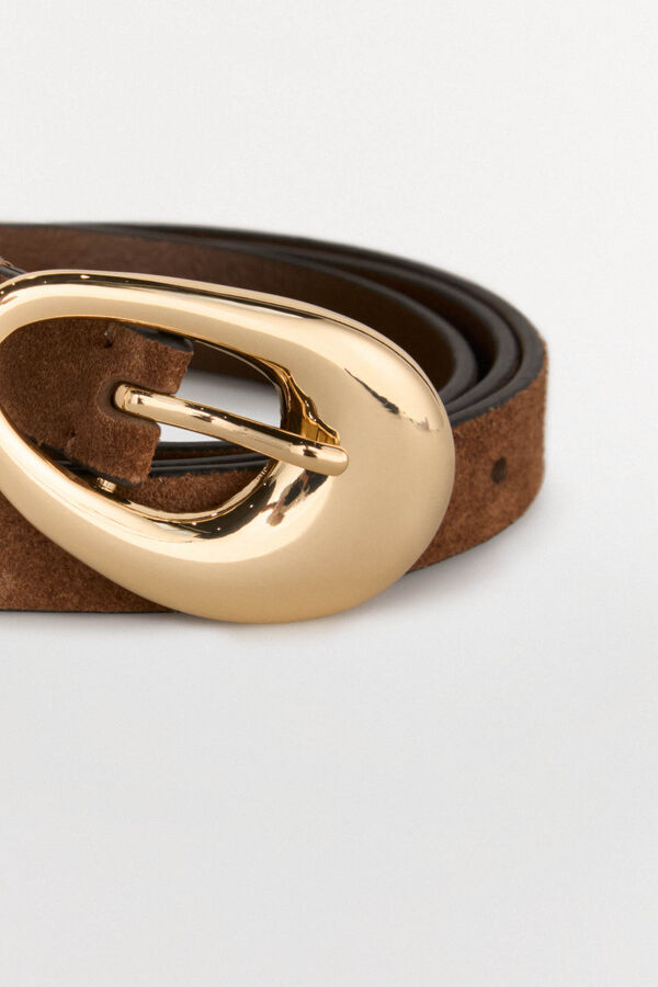 Pedro del Hierro Cintur&oacute;n hebilla ovalada Marr&oacute;n