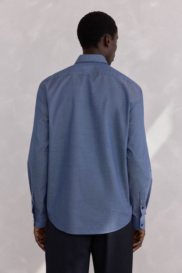 Pedro del Hierro Camisa estructura f&aacute;cil plancha + anti olor regular fit Azul