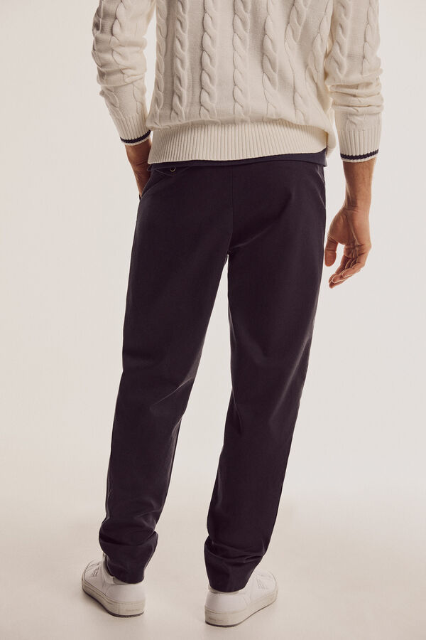 Pedro del Hierro Cal&ccedil;as chino cintura el&aacute;stica Azul