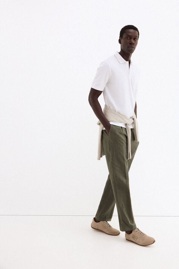 Pedro del Hierro Polo com textura Branco