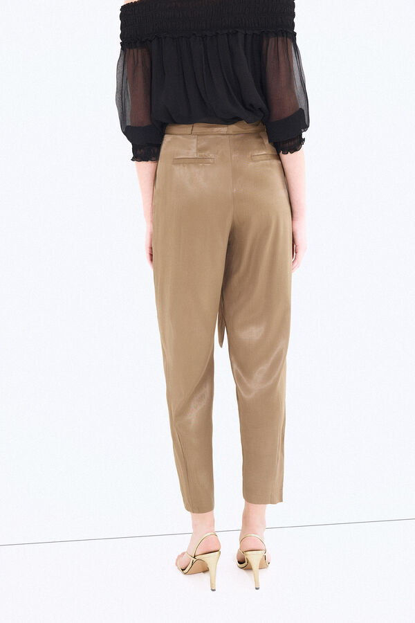 Pedro del Hierro Cal&ccedil;a em cetim verde Verde