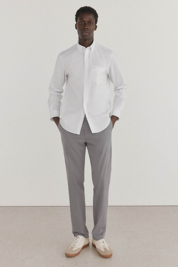 Pedro del Hierro Camisa non iron + antimanchas cuadros Blanco