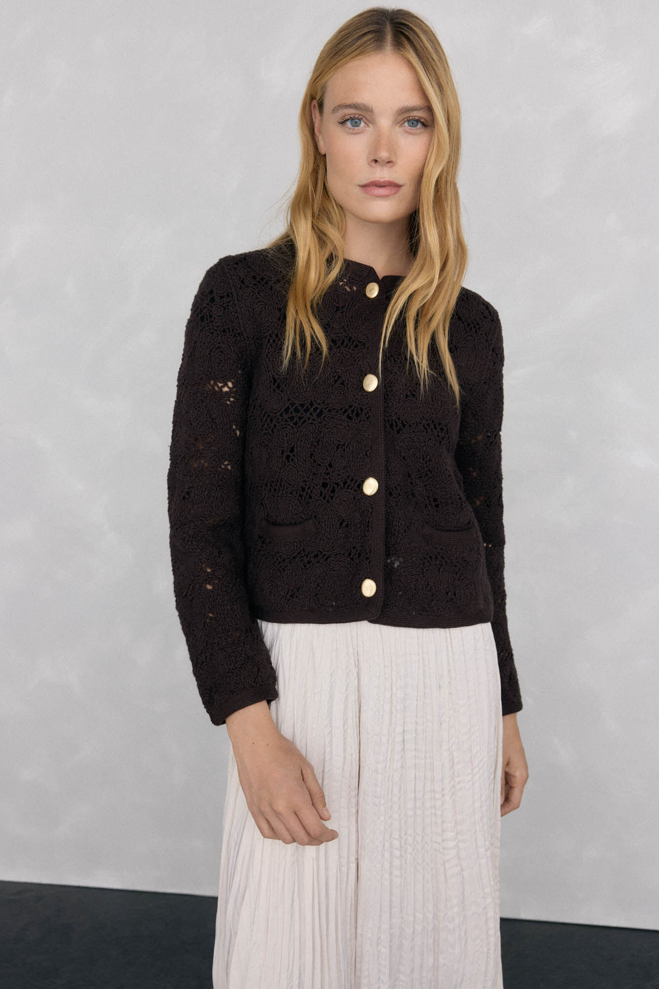 Pedro del Hierro Casaco de malha de crochet
