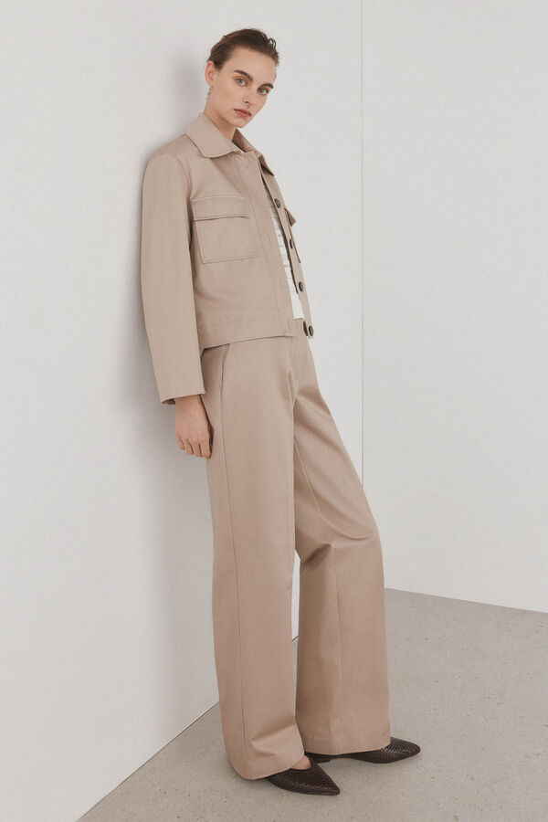 Pedro del Hierro Pantal&oacute;n recto arena Beige