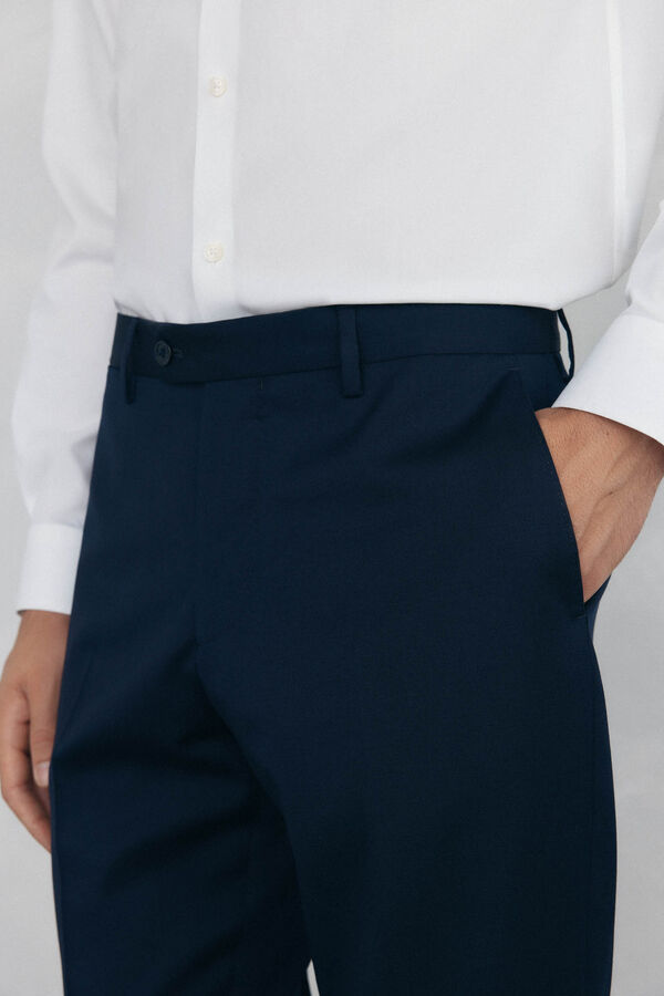 Pedro del Hierro Cal&ccedil;as de alfaiataria liso bi-el&aacute;sticas Azul