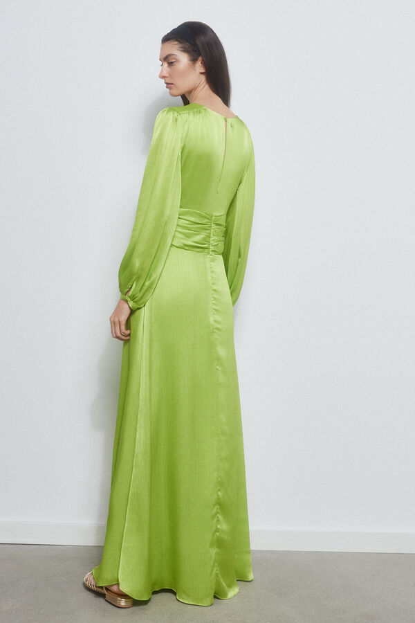 Pedro del Hierro Vestido largo satinado Amarillo