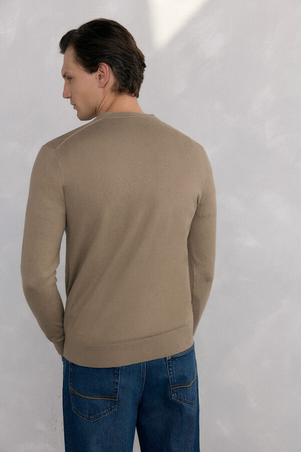 Pedro del Hierro Camisola gola em bico Beige