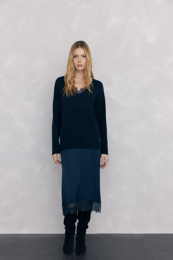 Pedro del Hierro Vestido de malha Azul