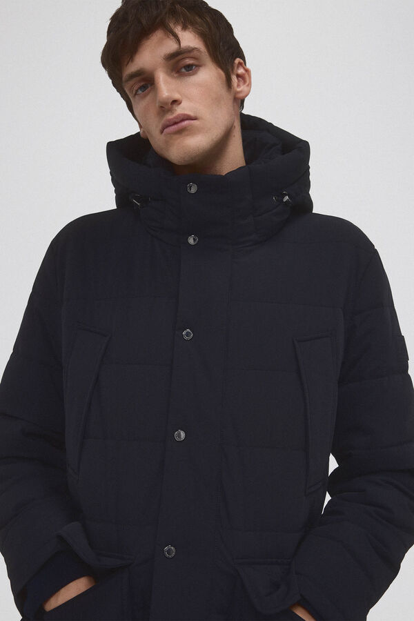 Pedro del Hierro Parka curta acolchoada Azul