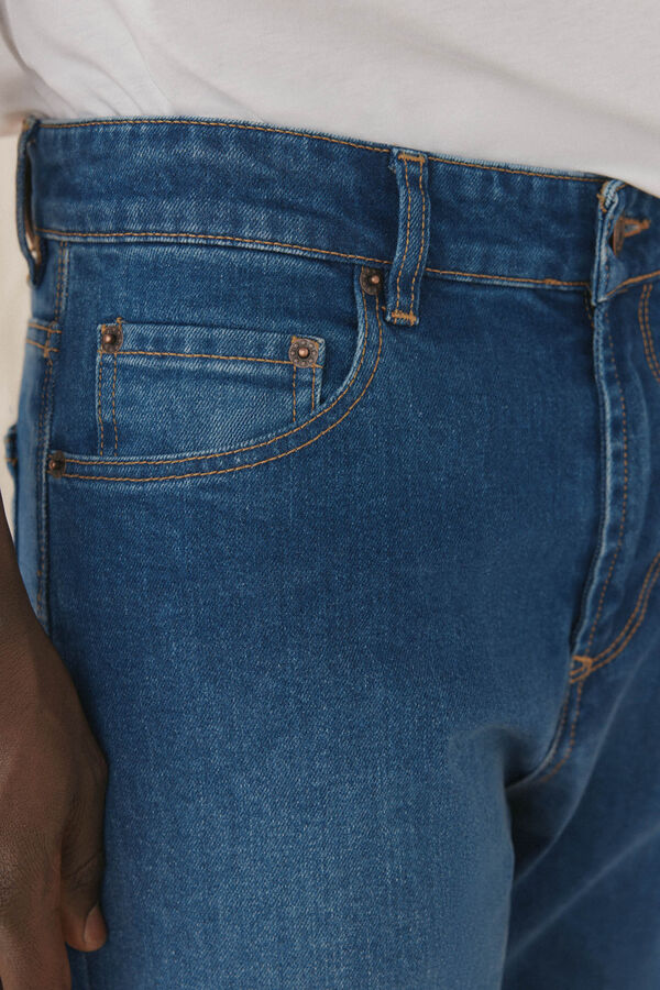 Pedro del Hierro Jeans tapered cropped algod&oacute;n espa&ntilde;ol Azul