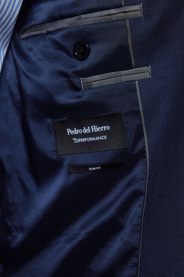 Pedro del Hierro Blazer olho perdiz bi-stretch slim Azul