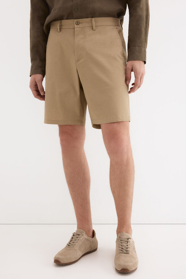 Pedro del Hierro Bermuda estruturada Beige