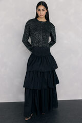 Pedro del Hierro Chaqueta de punto lentejuelas Negro