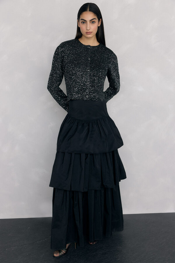 Pedro del Hierro Chaqueta de punto lentejuelas Negro