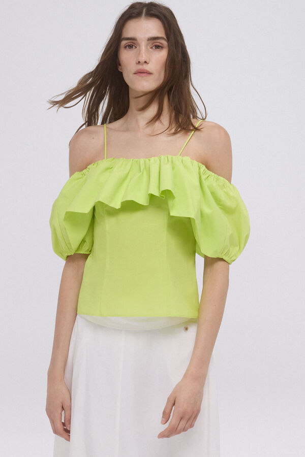 Pedro del Hierro Top com babados ombro a ombro Amarelo