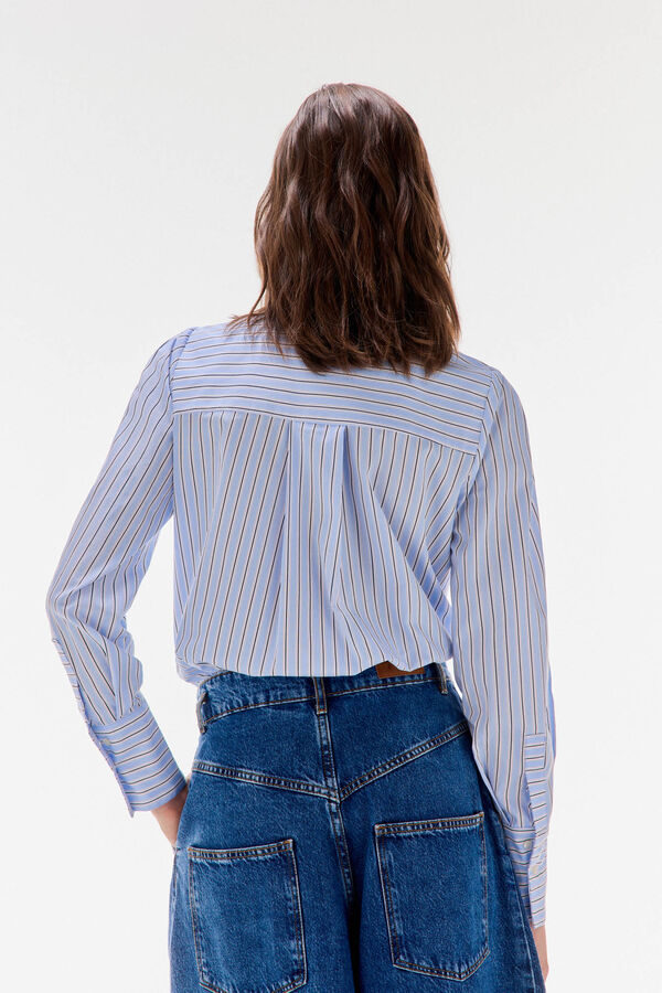 TFP by Tamara Falc&oacute; Camisa rayas lazo Azul