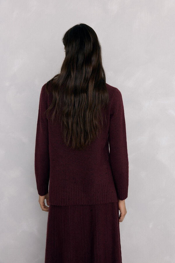 Pedro del Hierro Jersey jaspeado aberturas laterales Burdeos