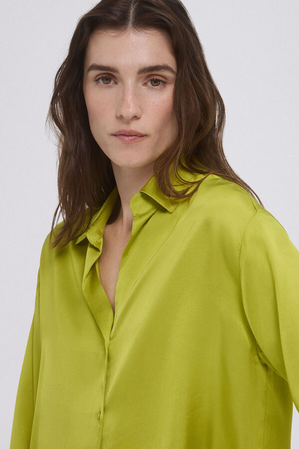 Pedro del Hierro Blusa sat&eacute;n fluida Verde