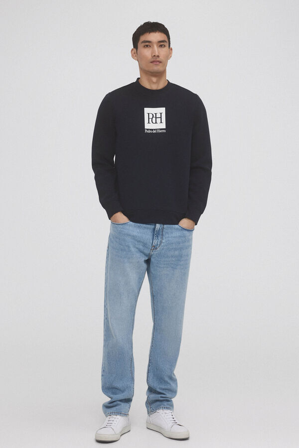 Pedro del Hierro Sudadera logo cuello caja Azul