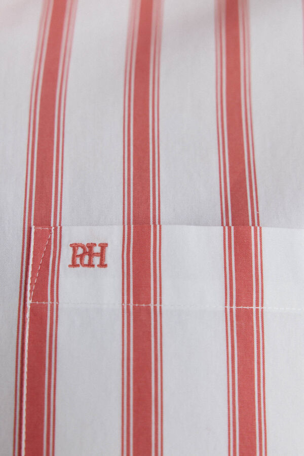 Pedro del Hierro Camisa riscas popelina Vermelho