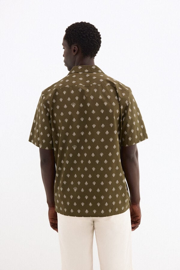 Pedro del Hierro Camisa estampada manga curta Verde