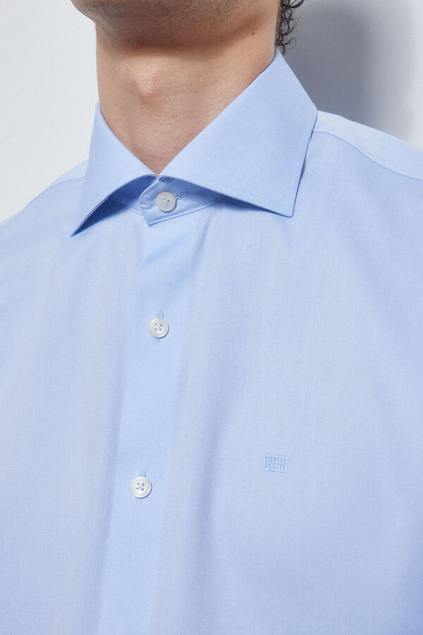 Pedro del Hierro Camisa vestir lisa non iron + antimanchas Azul