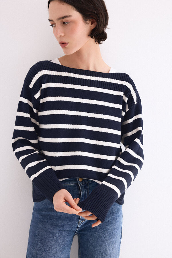 Pedro del Hierro Jersey rayas bicolor Azul