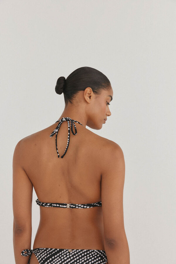 Pedro del Hierro Top bikini halter com babado Preto