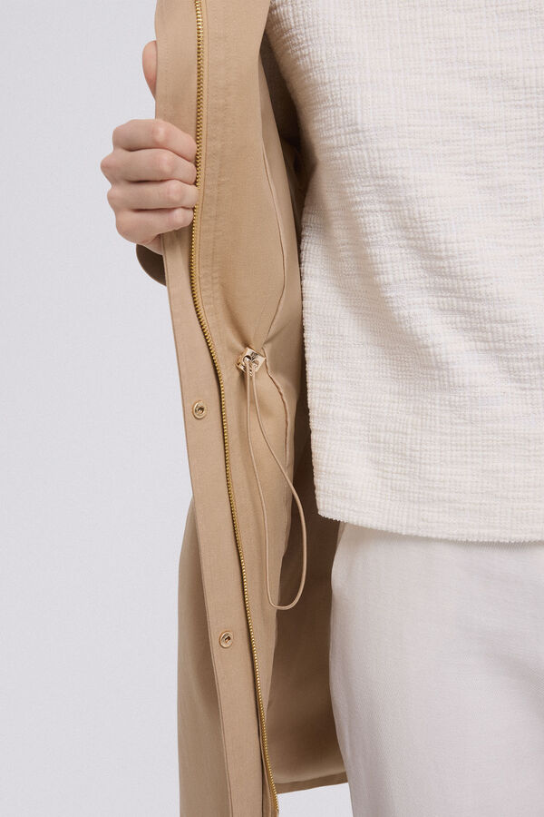 Pedro del Hierro Parka algod&atilde;o capuz Beige