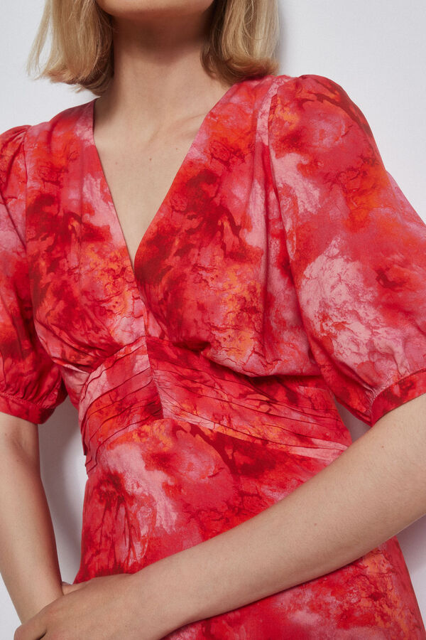 Pedro del Hierro Vestido estampado viscosa Naranja