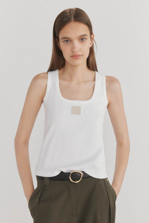 Pedro del Hierro Camiseta b&aacute;sica tirantes Blanco