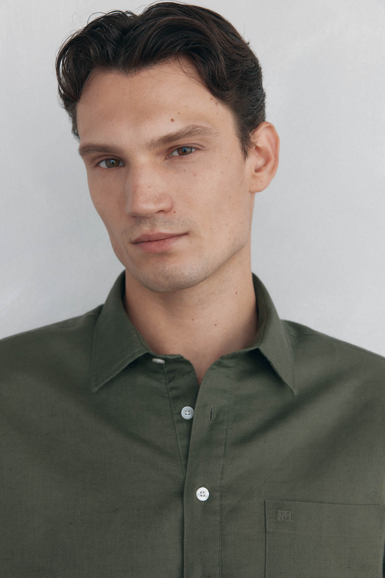 Pedro del Hierro Polera tejido de lino manga corta