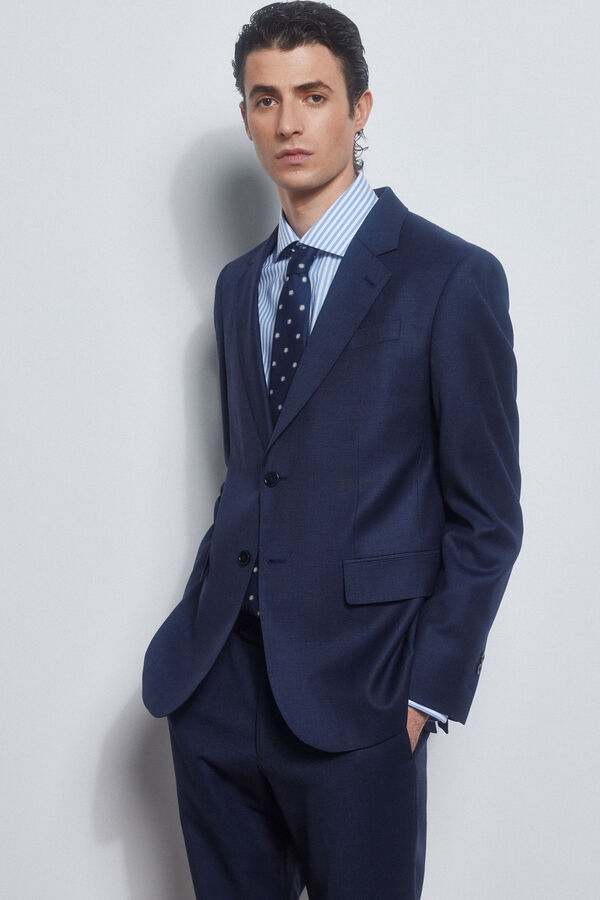 Pedro del Hierro Blazer olho perdiz bi-stretch slim Azul