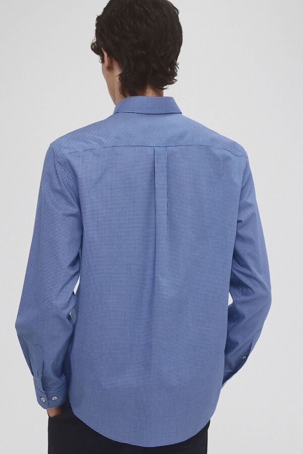 Pedro del Hierro Camisa non iron + antimanchas lisa Azul