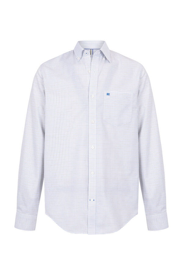 Pedro del Hierro Camisa non iron + antimanchas cuadros Blanco