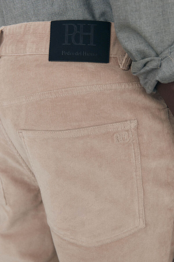 Pedro del Hierro Pantal&oacute;n 5 bolsillos pana slim fit Beige