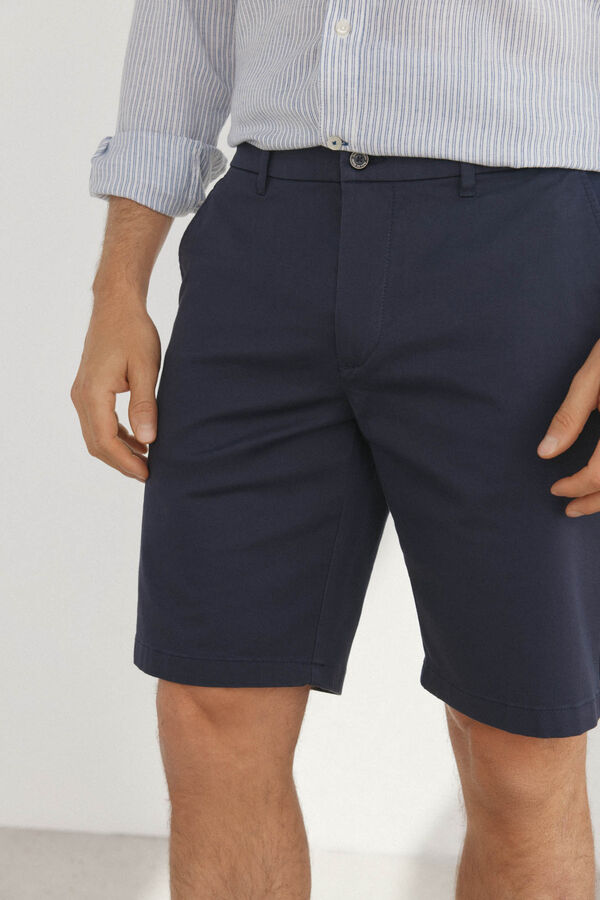 Pedro del Hierro Cal&ccedil;as bermuda chino premium flex  Azul