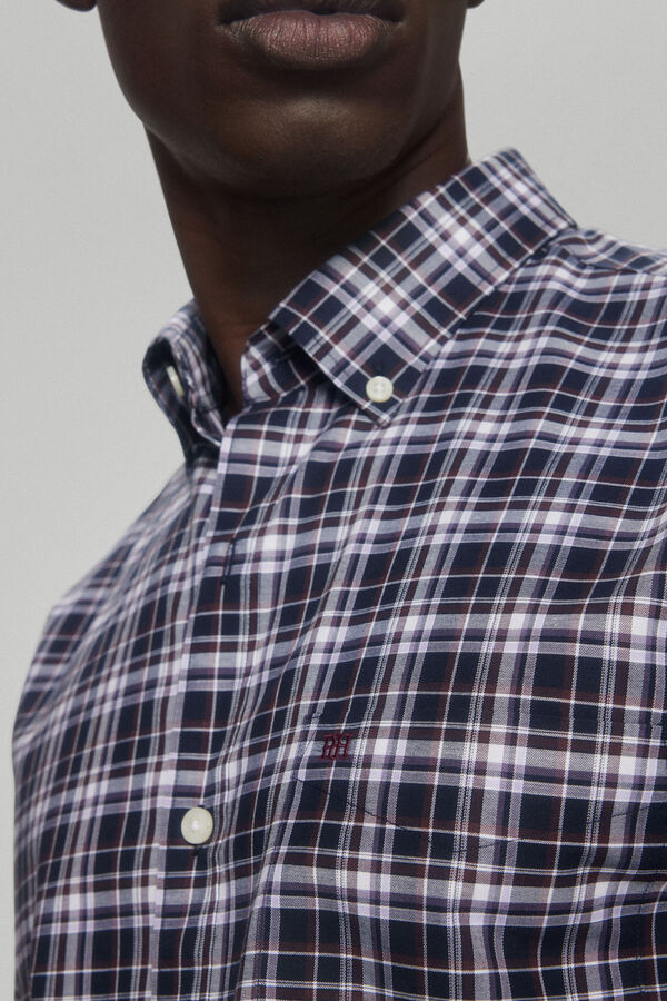 Pedro del Hierro Camisa cuadros non iron + antimanchas Azul